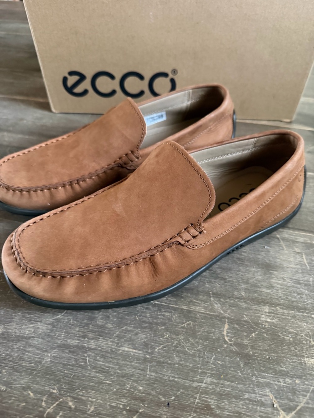 ECCO Men's Classic Moc 2.0 loafers in camel brown | 40 | 6-6.5 US